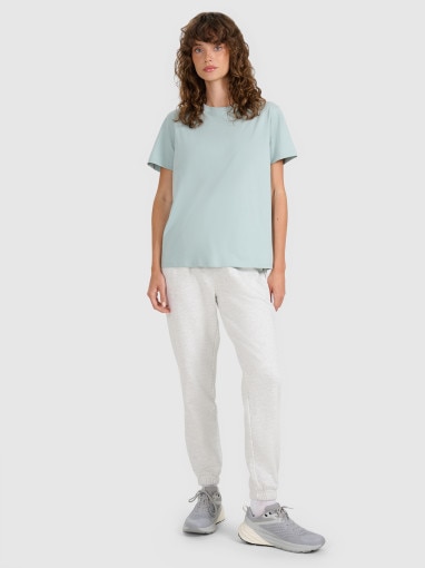 Damski t-shirt basic 4F 4FWAW25TTSHF297 - zielony