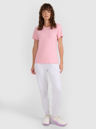 Damski t-shirt basic 4F 4FWMM00TTSHF2356 - różowy