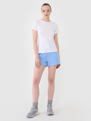 Damski t-shirt basic 4F 4FWMM00TTSHF2673 - biały
