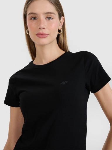 Damski t-shirt basic 4F 4FWMM00TTSHF2673 - czarny