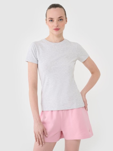  4F Damski tshirt basic 4F 4FWMM00TTSHF2673  szary Szary