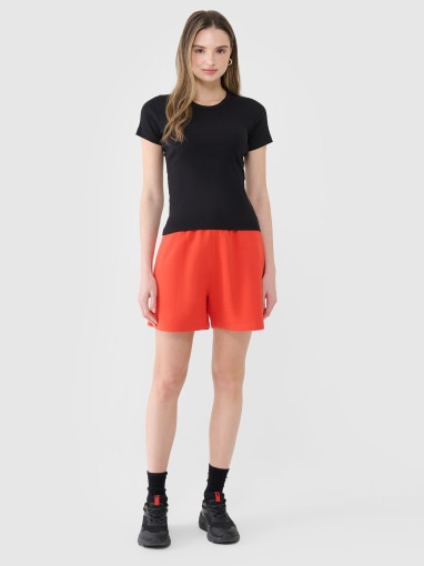 Damski t-shirt basic 4F 4FWSS25TTSHF1968 - czarny