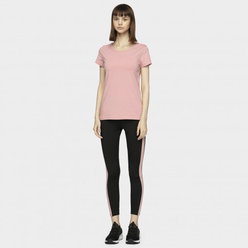 Damski t-shirt basic 4F NOSD4-TSD300 - różowy
