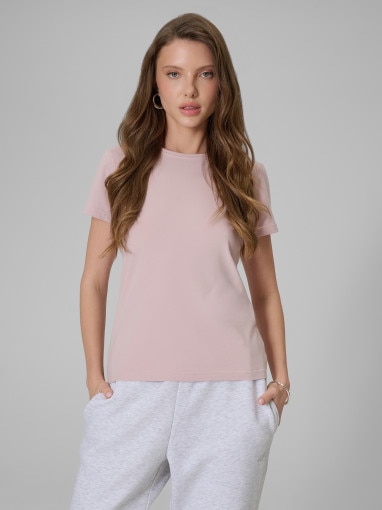 4F Damski tshirt slim 4F 4FRSS26TTSHF3628  różowy Różowy