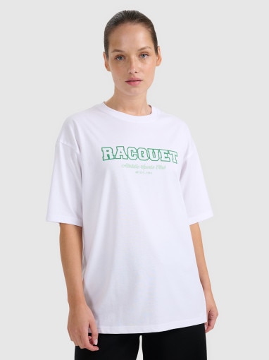  4F Damski tshirt z nadrukiem 4F 4FRAW25TTSHF3158  biały Biały