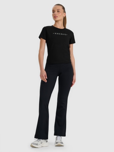 Damski t-shirt z nadrukiem 4F 4FRAW25TTSHF3228 - czarny