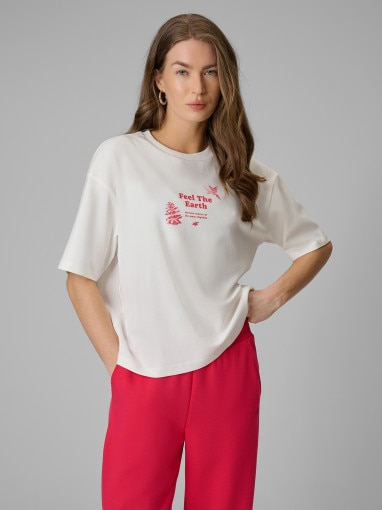 Obrazek dla: 4F Damski tshirt z nadrukiem 4F 4FRSS26TTSHF3704  biały Biały