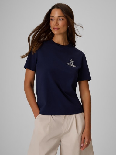 Obrazek dla: 4F Damski tshirt z nadrukiem 4F 4FRSS26TTSHF4021  granatowy Granatowy