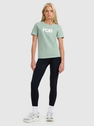 Damski t-shirt z nadrukiem 4F 4FWAW25TTSHF3117 - zielony