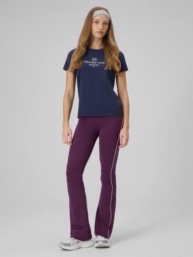 Damski t-shirt z nadrukiem 4F 4FWSS26TTSHF2724 - granatowy