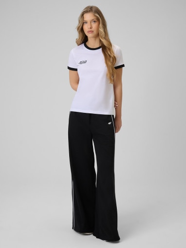 Damski t-shirt z nadrukiem 4F 4FWSS26TTSHF2725 - biały