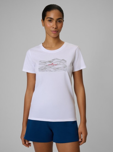  4F Damski tshirt z nadrukiem 4F 4FWSS26TTSHF2785  biały Biały