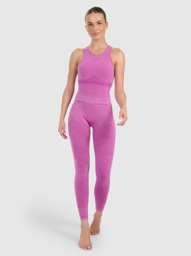 Damski top do jogi i pilatesu 4f 4FWAW25TFSLF578 - różowy