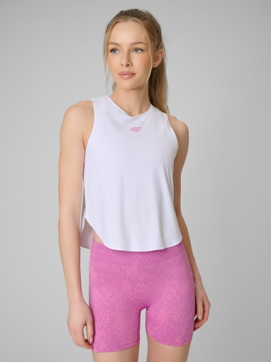  4F Damski top treningowy 4F 4FRSS26TFSLF1103  biały Biały