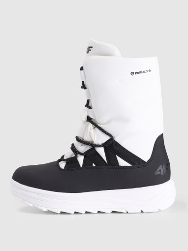  4F Damskie buty zimowe śniegowce INUA 4F 4FRAW25FSBSF041  białe Biały
