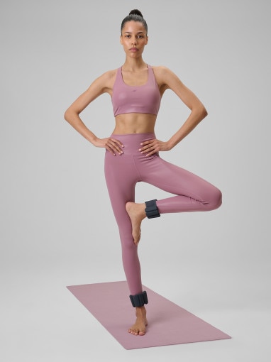  4F Damskie legginsy do jogi 4F 4FRSS26TFTIF494  różowe Różowy