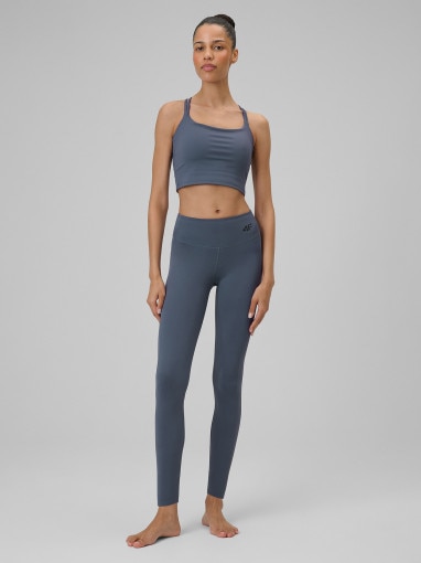  4F Damskie legginsy do jogi 4F 4FWSS26TFTIF404  denim Denim