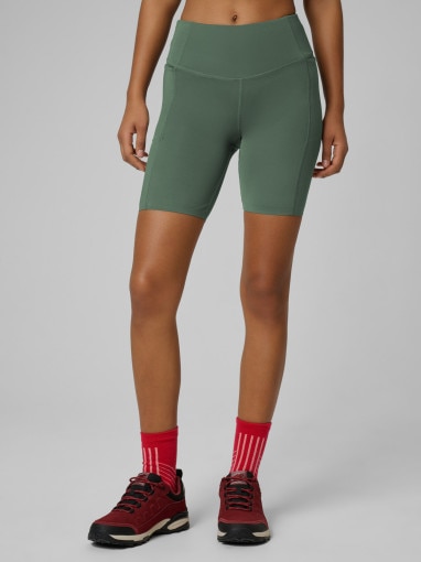 Damskie legginsy kolarki trekkingowe 4F 4FWSS26TFSTF067 - khaki