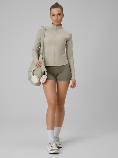  4F Damskie legginsy krótkie treningowe 4F 4FWSS26TFSTF086  khaki Khaki