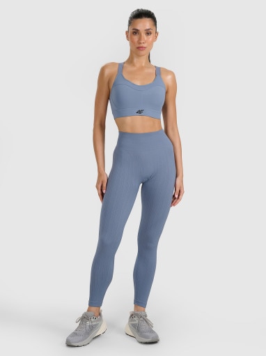  4F Damskie legginsy treningowe 4F 4FRAW25TFTIF450  szare Szary
