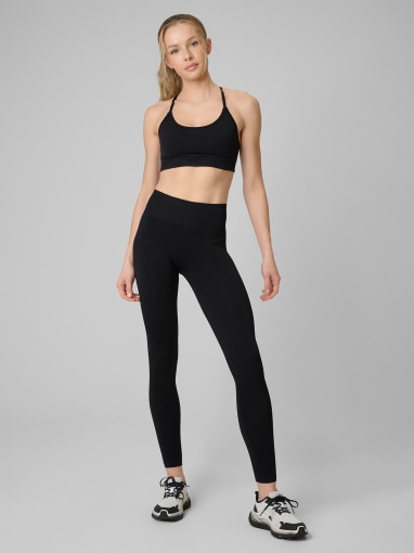 4F Damskie legginsy treningowe 4F 4FRSS26TFTIF531 czarne Czarny