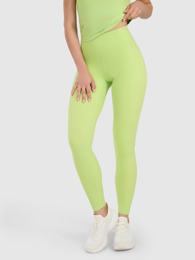 Damskie legginsy treningowe 4F 4FWAW25TFTIF363 - zielone
