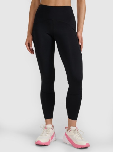 Damskie legginsy treningowe 4F 4FWAW25TFTIF364 - czarne