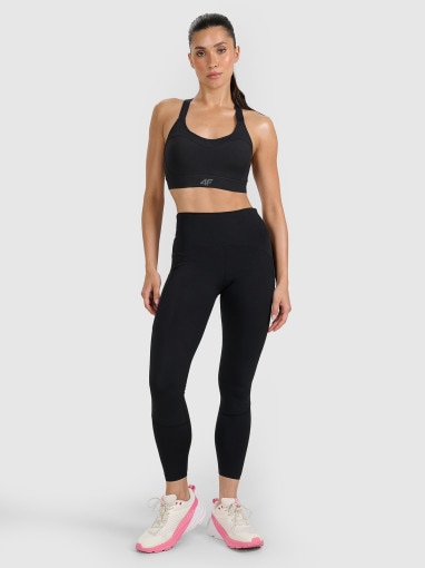  4F Damskie legginsy treningowe 4F 4FWAW25TFTIF364  czarne Czarny