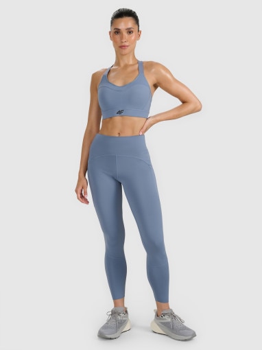 4F Damskie legginsy treningowe 4F 4FWAW25TFTIF364  niebieskie Niebieski