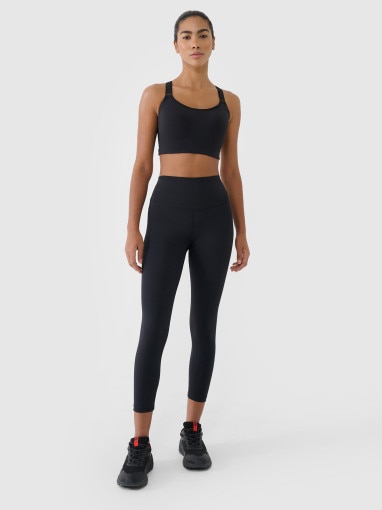  4F Damskie legginsy treningowe 4F 4FWMM00TFTIF413  czarne Czarny