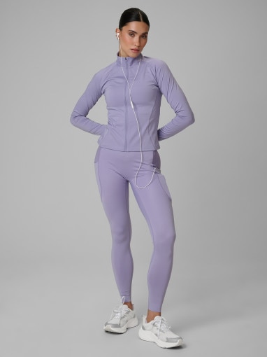  4F Damskie legginsy treningowe 4F 4FWSS26TFTIF397  fioletowe Fioletowy