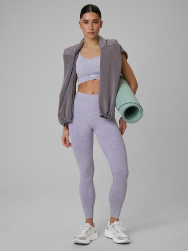  4F Damskie legginsy treningowe 4F 4FWSS26TFTIF399  fioletowe Fioletowy