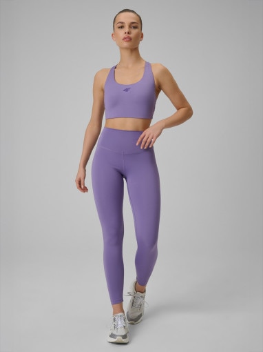  4F Damskie legginsy treningowe 4F 4FWSS26TFTIF418  fioletowe Fioletowy