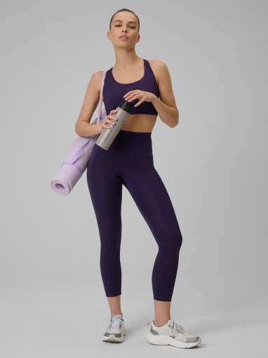  4F Damskie legginsy treningowe 4F 4FWSS26TFTIF419  fioletowe Fioletowy