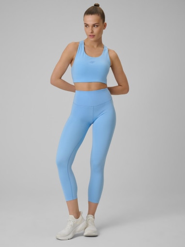  4F Damskie legginsy treningowe 4F 4FWSS26TFTIF419  niebieskie Niebieski