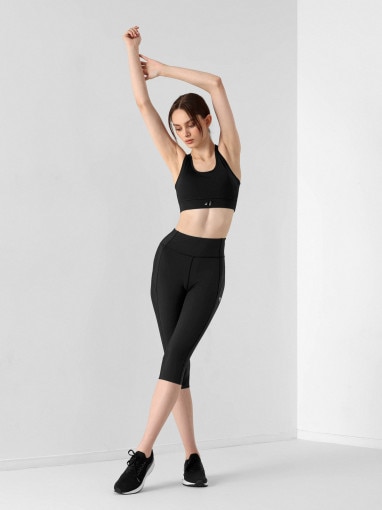  4F Damskie legginsy treningowe 4F NOSD4SPDF310  czarne Czarny