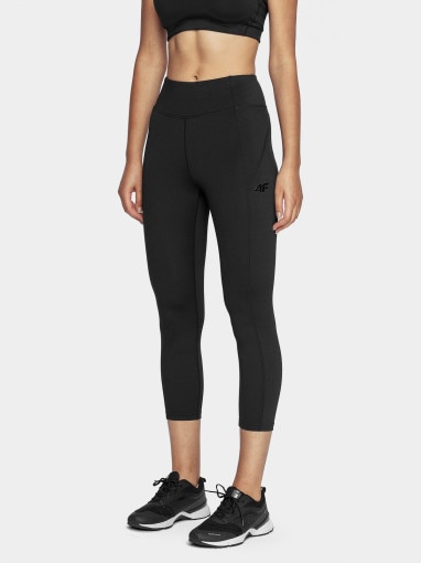 Damskie legginsy treningowe 4F NOSD4-SPDF312 - czarne