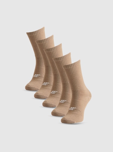 Obrazek dla: 4F Damskie skarpetki stopki (5pack) 4FRSS26USOCF0832  beżowe Beżowy