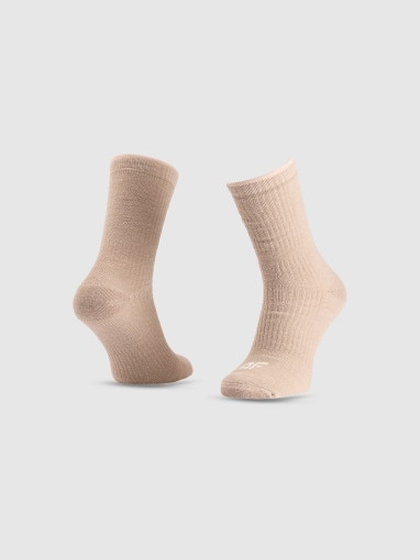  4F Damskie skarpety treningowe 4F 4FRAW25UFSOF278  beżowe Beżowy