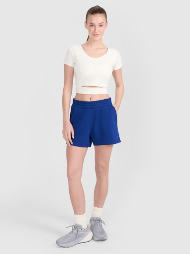  4F Damskie spodenki dresowe 4F 4FWMM00TSHOF704  granatowe Granatowy