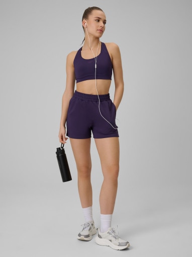  4F Damskie spodenki treningowe 4F 4FWSS26TFSHF1316  fioletowe Fioletowy