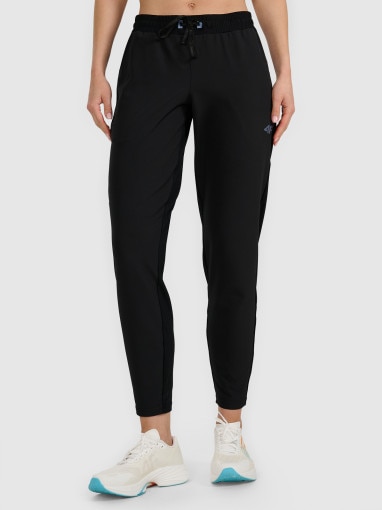 Damskie spodnie do biegania w terenie 4F 4FWAW25TFTRF0931 - czarne