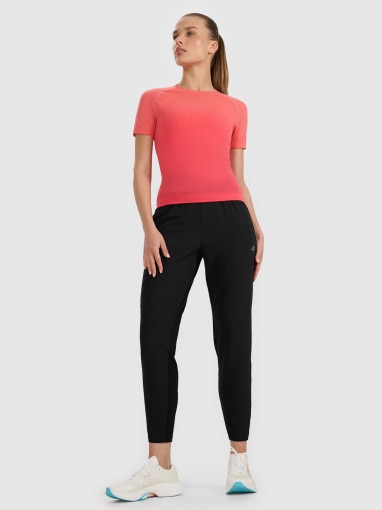  4F Damskie spodnie do biegania w terenie 4F 4FWAW25TFTRF0931  czarne Czarny