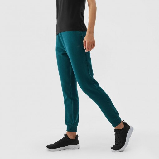 Damskie spodnie dresowe 4F 4FAW23TTROF471 - zielone