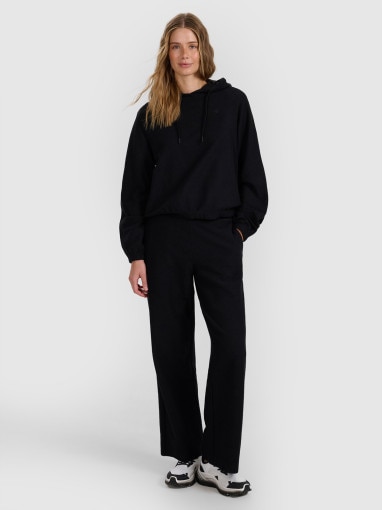  4F Damskie spodnie dresowe 4F 4FRAW25TTROF1669  czarne Czarny