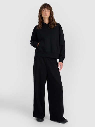  4F Damskie spodnie dresowe 4F 4FWAW25TTROF1204  czarne Czarny