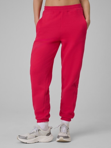 Damskie spodnie dresowe joggery 4F 4FRSS26TTROF1724 - czerwone
