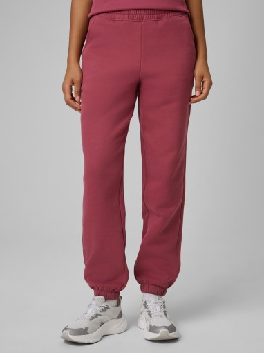 Damskie spodnie dresowe joggery 4F 4FRSS26TTROF1849 - burgundowe