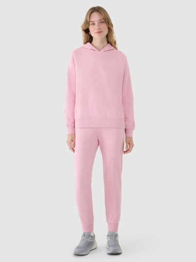  4F Damskie spodnie dresowe joggery 4F 4FWMM00TTROF1386  różowe Różowy