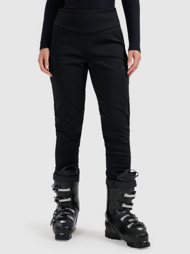 Damskie spodnie narciarskie softshell 4F 4FWAW25TFTRF0942 - czarne